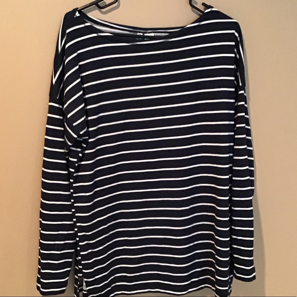 Blue and white stripe sweatshirt
